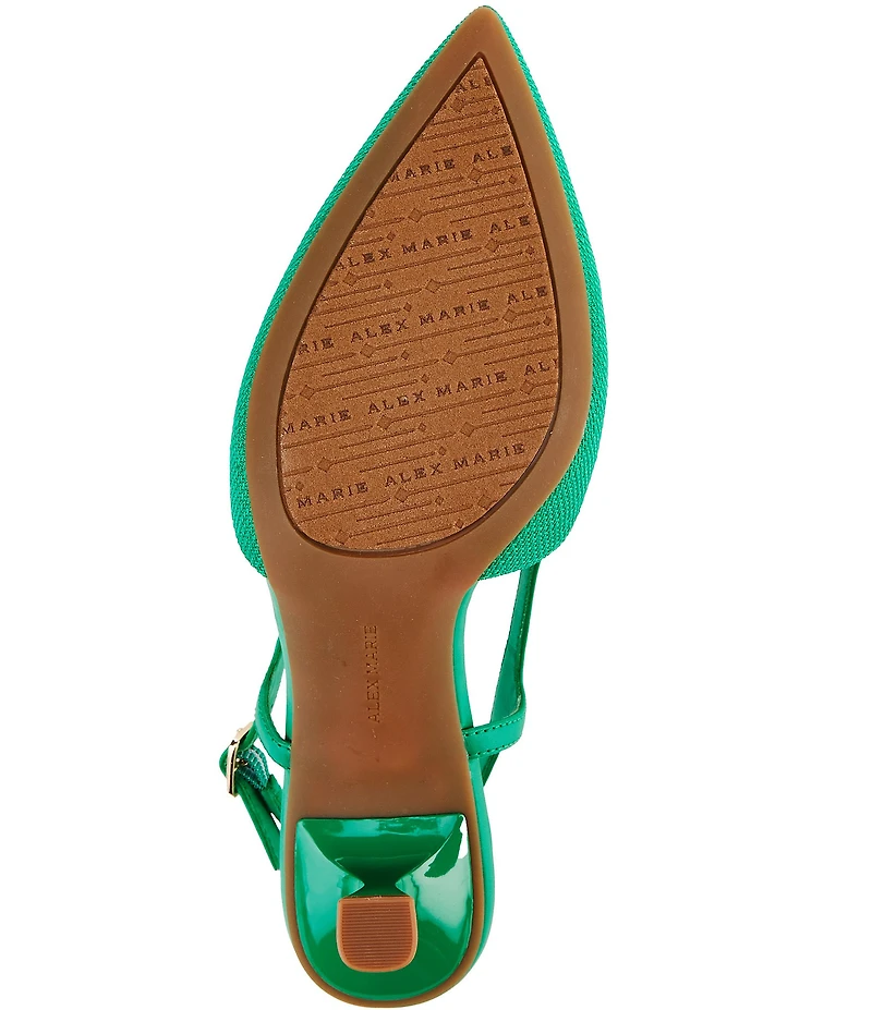 Alex Marie Alix Linen Ornament Slingback Pumps