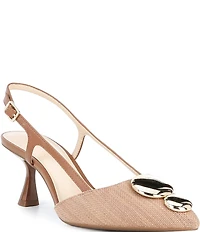Alex Marie Alix Raffia Ornament Slingback Pumps