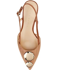 Alex Marie Alix Raffia Ornament Slingback Pumps
