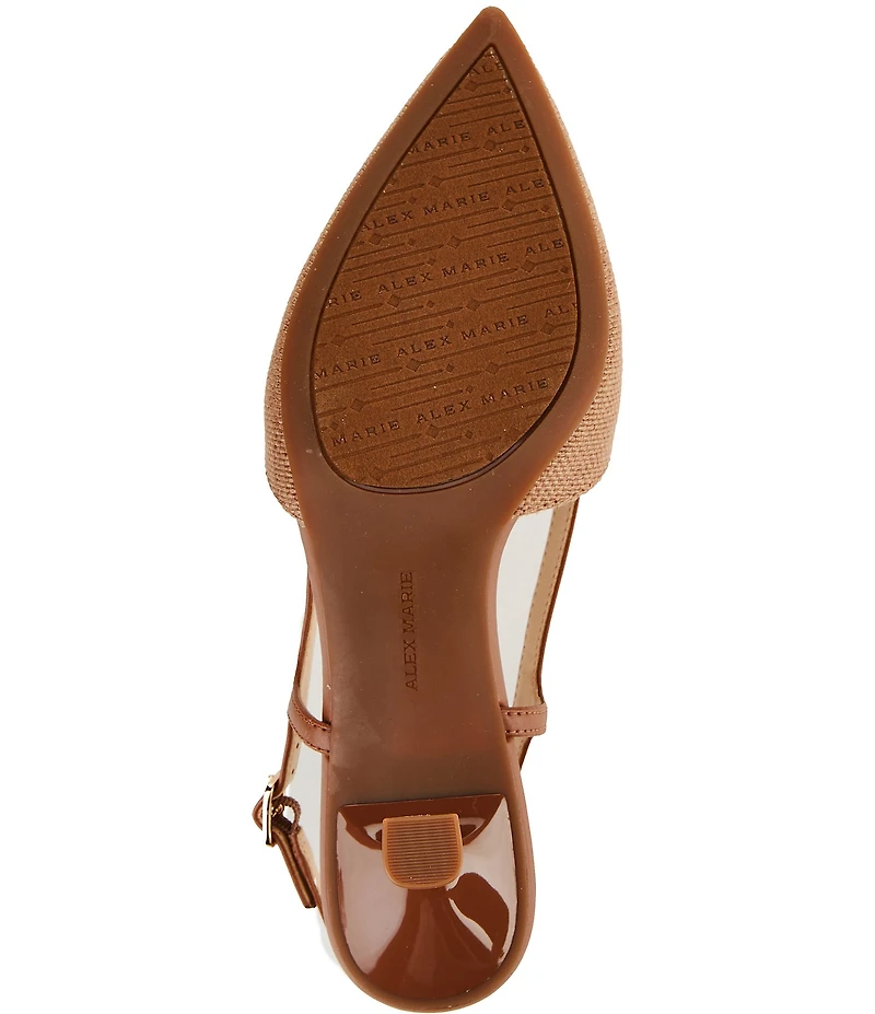 Alex Marie Alix Raffia Ornament Slingback Pumps