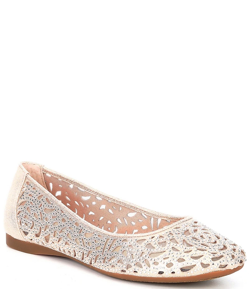 Alex Marie Altana Metallic Laser-Cut Rhinestone Flats