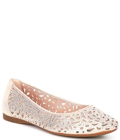 Alex Marie Altana Metallic Laser-Cut Rhinestone Flats