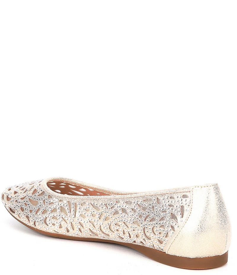 Alex Marie Altana Metallic Laser-Cut Rhinestone Flats