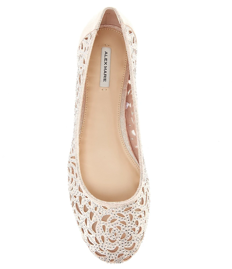 Alex Marie Altana Metallic Laser-Cut Rhinestone Flats