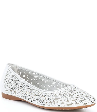 Alex Marie Altana Metallic Laser-Cut Rhinestone Flats