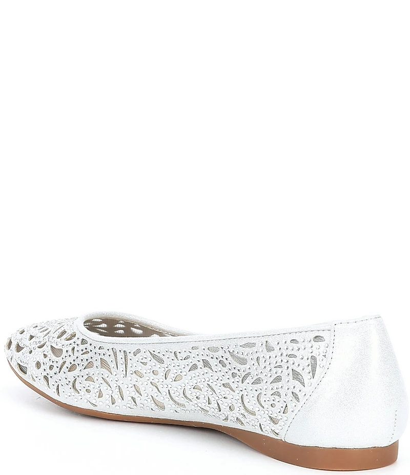 Alex Marie Altana Metallic Laser-Cut Rhinestone Flats