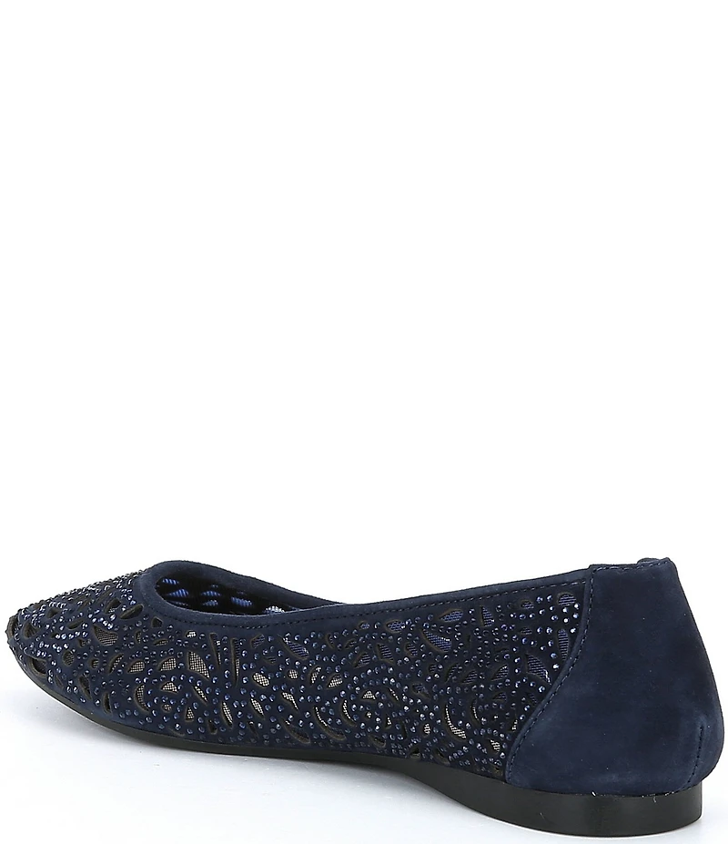 Alex Marie Altana Suede Laser-Cut Rhinestone Flats