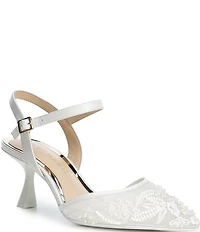 Alex Marie Alyssa Embroidered Mesh Slingback Pumps