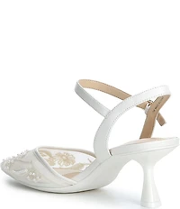 Alex Marie Alyssa Embroidered Mesh Slingback Pumps