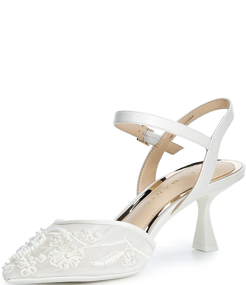 Alex Marie Alyssa Embroidered Mesh Slingback Pumps