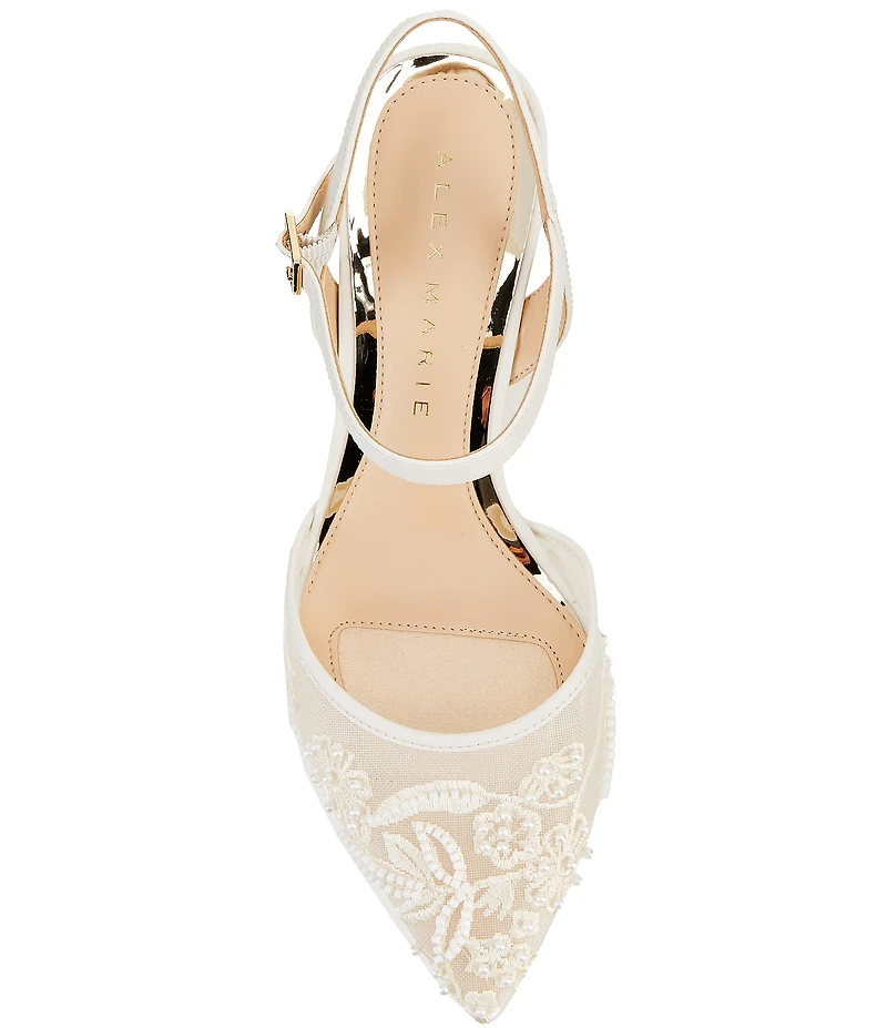 Alex Marie Alyssa Embroidered Mesh Slingback Pumps