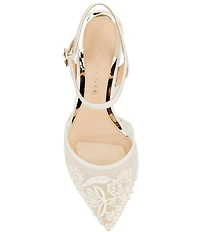 Alex Marie Alyssa Embroidered Mesh Slingback Pumps
