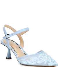 Alex Marie Alyssa Embroidered Mesh Slingback Pumps