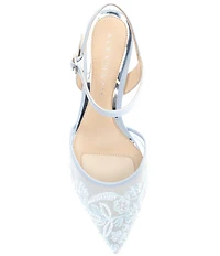 Alex Marie Alyssa Embroidered Mesh Slingback Pumps