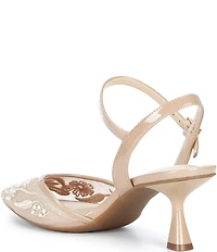 Alex Marie Alyssa Embroidered Mesh Slingback Pumps