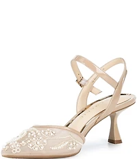 Alex Marie Alyssa Embroidered Mesh Slingback Pumps