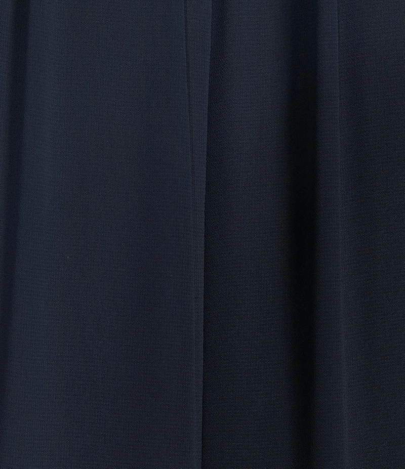 Alex Marie Amelia Smocked Turtleneck Floral Petal Detail Illusion Ruffle Trim 3/4 Sleeve Chiffon Dress