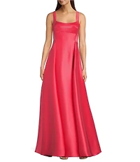 Alex Marie Andreina Stretch Mikado Scoop Neck Sleeveless Gown