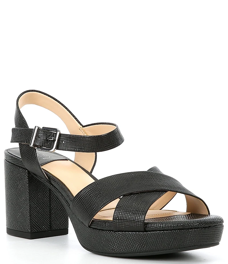 Alex Marie Anette Etched Cross Band Platform Sandals