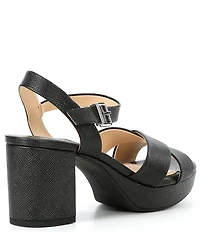 Alex Marie Anette Etched Cross Band Platform Sandals