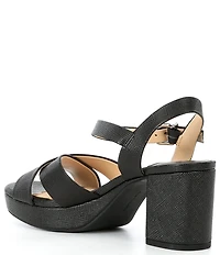 Alex Marie Anette Etched Cross Band Platform Sandals