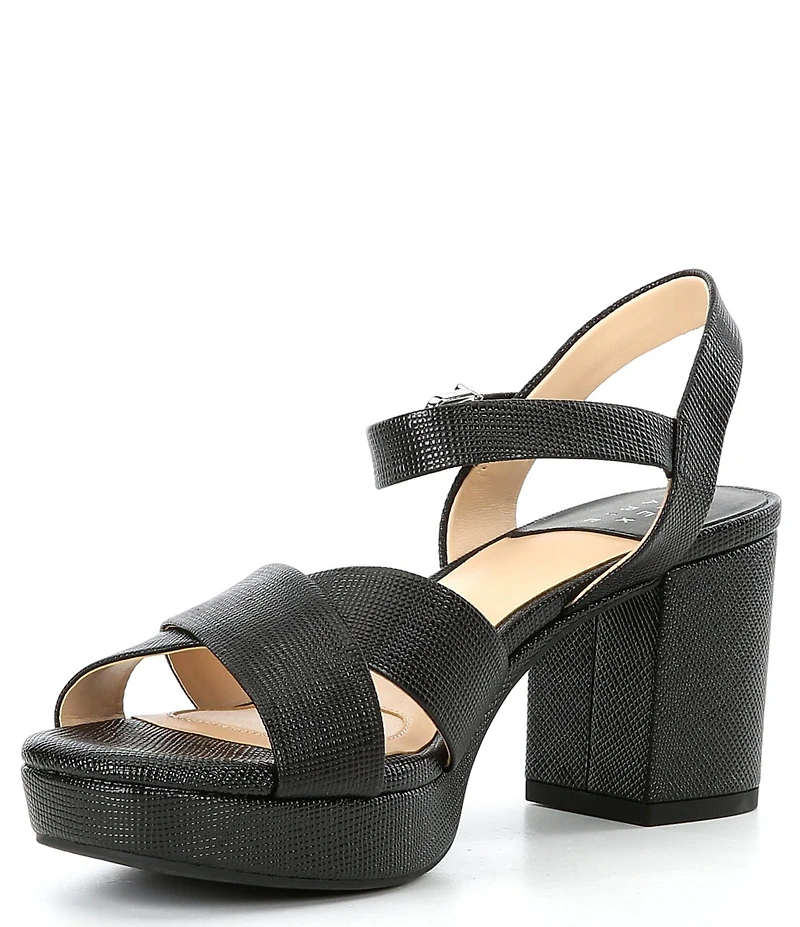 Alex Marie Anette Etched Cross Band Platform Sandals