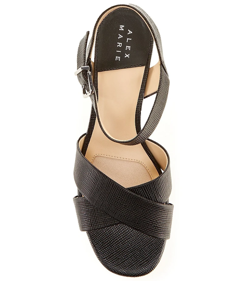 Alex Marie Anette Etched Cross Band Platform Sandals