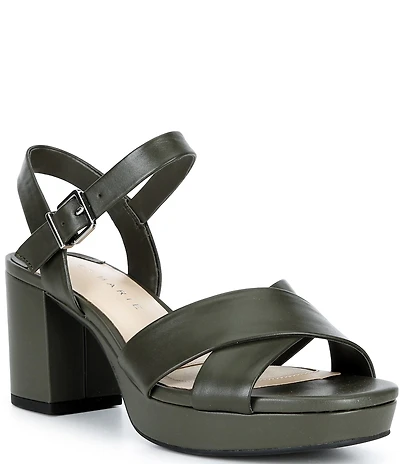 Alex Marie Anette Leather Cross Band Platform Sandals