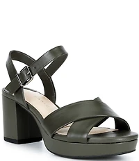 Alex Marie Anette Leather Cross Band Platform Sandals