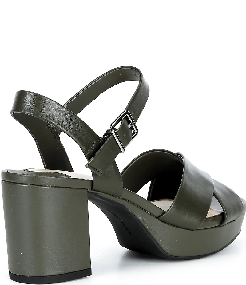 Alex Marie Anette Leather Cross Band Platform Sandals