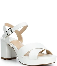 Alex Marie Anette Leather Cross Band Platform Sandals