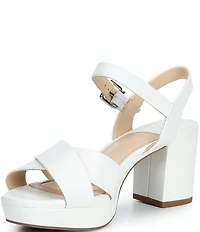 Alex Marie Anette Leather Cross Band Platform Sandals