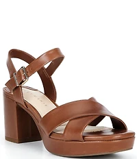 Alex Marie Anette Leather Cross Band Platform Sandals