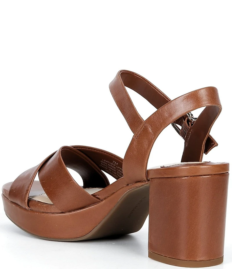 Alex Marie Anette Leather Cross Band Platform Sandals