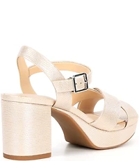 Alex Marie Anette Lizard Embossed Leather Cross Band Platform Sandals
