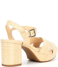 Alex Marie Anette Raffia Cross Band Platform Sandals
