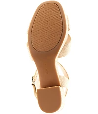 Alex Marie Anette Raffia Cross Band Platform Sandals