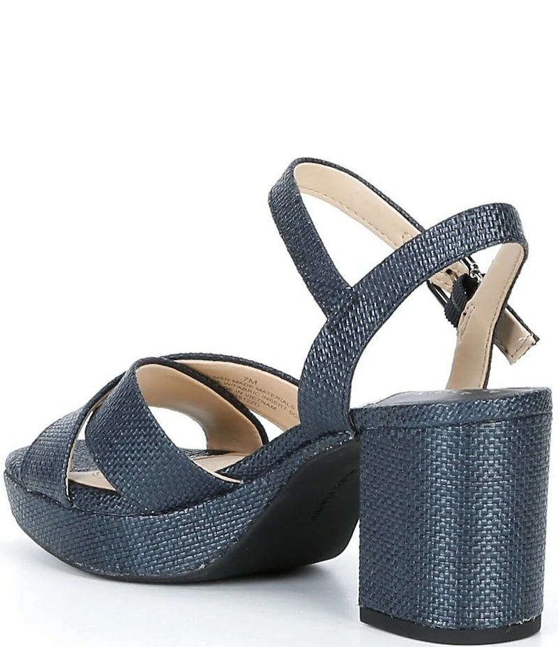 Alex Marie Anette Raffia Cross Band Platform Sandals