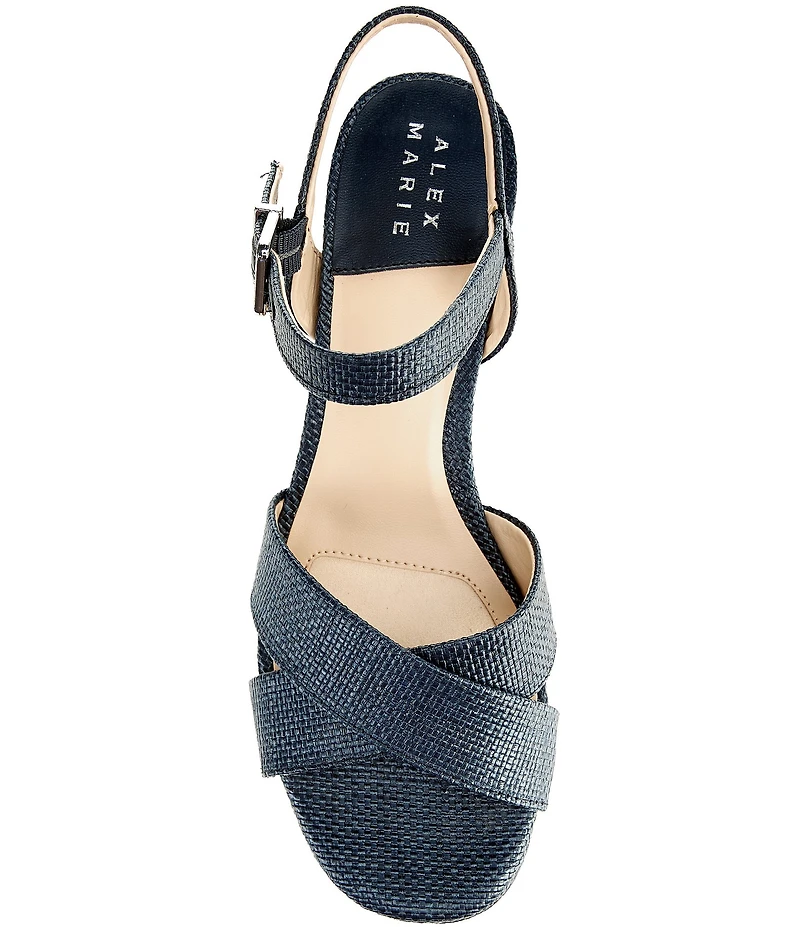 Alex Marie Anette Raffia Cross Band Platform Sandals