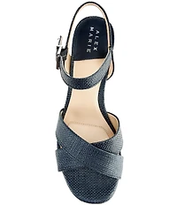 Alex Marie Anette Raffia Cross Band Platform Sandals