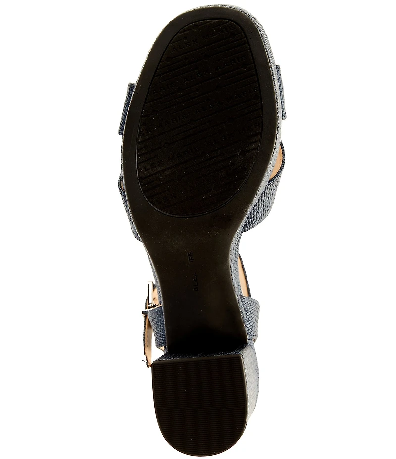 Alex Marie Anette Raffia Cross Band Platform Sandals