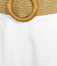 Alex Marie Angela Linen Blend Belted Flat Front Shorts