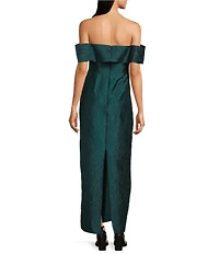 Alex Marie Anika Off-The-Shoulder Sleeveless Jacquard Maxi Gown