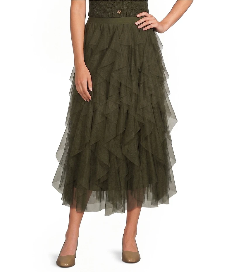 Alex Marie Anna Tulle Midi Skirt