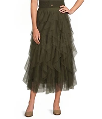 Alex Marie Anna Tulle Midi Skirt