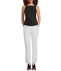 Alex Marie Anne Boat Neckline Sleeveless Scuba Crepe Top