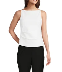 Alex Marie Anne Boat Neckline Sleeveless Scuba Crepe Top