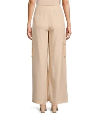Alex Marie Anne Drapey Linen Straight Leg Cargo Pants