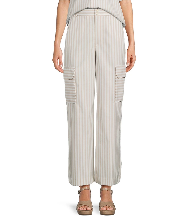 Alex Marie Anne Striped Straight Leg Coordinating Cargo Pants