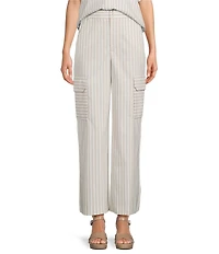 Alex Marie Anne Striped Straight Leg Coordinating Cargo Pants